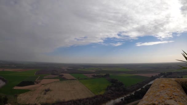 Almodovar Del Rio Spanje Ferbuari 2023 Panoramisch Uitzicht Vanaf Kasteel — Stockvideo