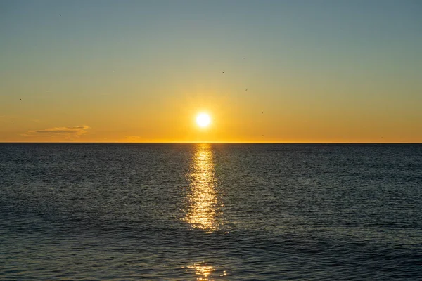 Sunrise Mediterranean Sea Costa Del Sol Malaga Spanyolország — Stock Fotó
