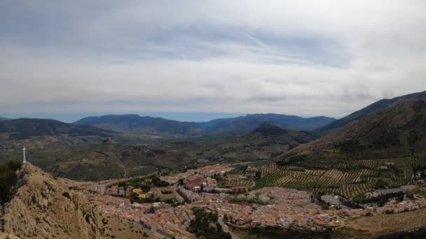 Jaen Spain April 2023 Panoramic City View Medieval Castle Santa — Stock Video