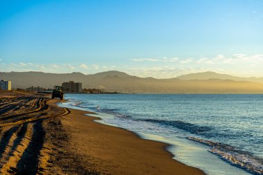 Akdeniz üzerinde gün doğumu, Costa del Sol, Malaga, İspanya