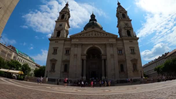 Budapest Ungern Juli 2023 Stefansbasilikan Romersk Katolsk Katedral För Att — Stockvideo