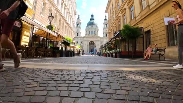 Будапешт Hungary July 2023 Базиліка Святого Стефана Римо Католицький Собор — стокове відео