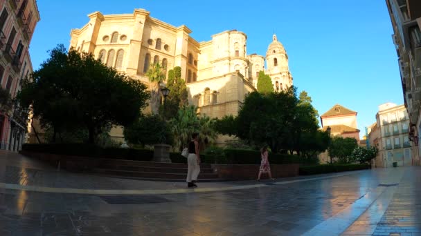 Malaga Espagne Avril 2023 Cathédrale Renaissance Église Catholique Romaine Construite — Video