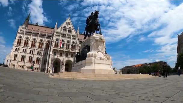 Budapest Ungarn Juli 2023 Ungarisches Parlament Tagsüber Budapest Eines Der — Stockvideo