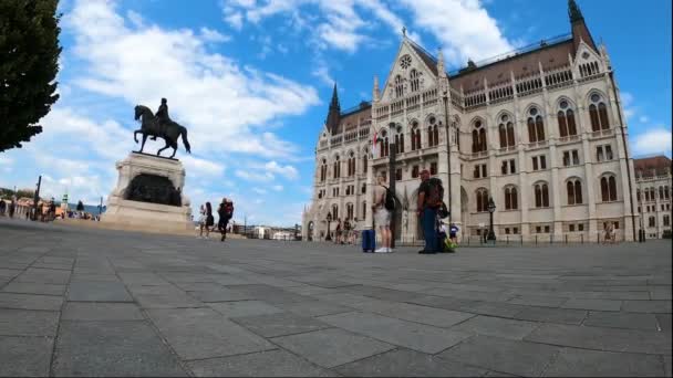 Budapest Hungría Julio 2023 Parlamento Húngaro Durante Día Budapest Uno — Vídeos de Stock