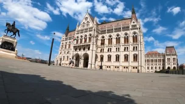 Rozpočet Maďarsko Června 2023 Maďarský Parlament Dne Budapešť Jedna Nejkrásnějších — Stock video