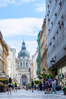 BUDAPEST, HUNGARY - 7 Temmuz 2023: Aziz Stephen Bazilikası, Macaristan 'ın ilk Budapeşte Kralı Stephen' ın anısına Roma katolik katedrali