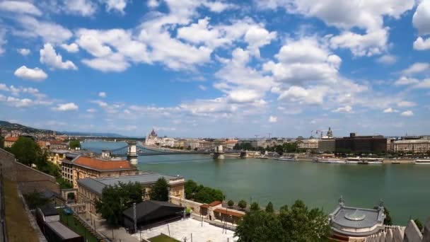 Budapest Maďarsko Června 2023 Východní Břeh Dunaje Maďarský Parlament Budapešti — Stock video