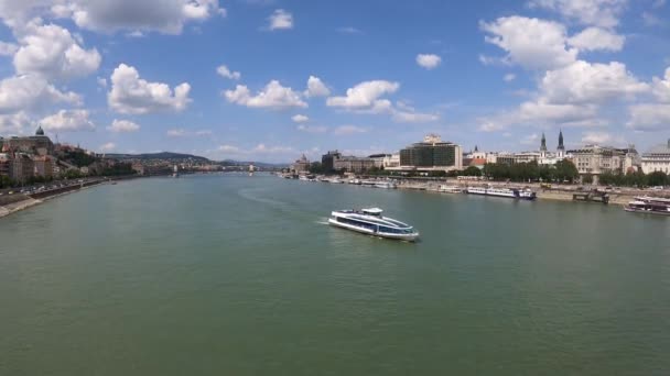 Budapest Maďarsko Června 2023 Panoramatický Výhled Dunaj Budapešti Maďarsko Července — Stock video