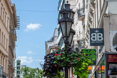 BUDAPEST, HUNGARY - 7 Temmuz 2023: Budapeşte, Macaristan şehir merkezinde yürüyüş 7 Temmuz 2023