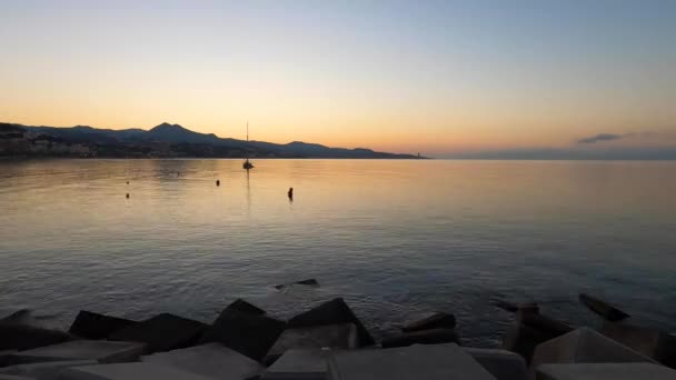 Schöner Sonnenaufgang Der Küste Von Malaga Strand Malageta Zeitraffer Serie — Stockvideo