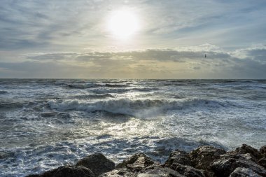 Sea storm in Torremolinos, Malaga, Spain