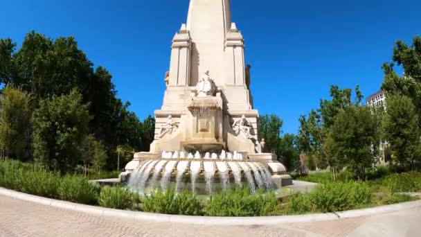 Madrid Espagne Juillet 2023 Côté Nord Est Monument Cervantes Sur — Video