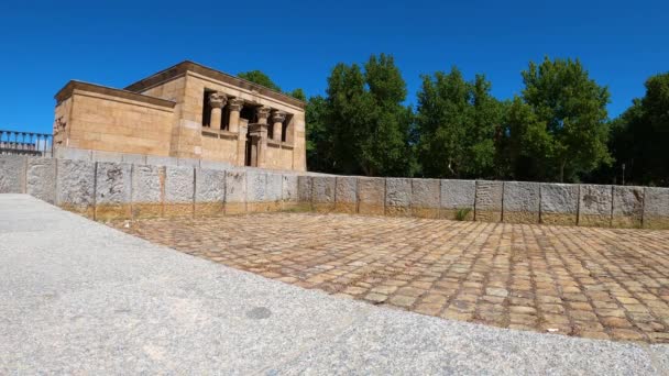 Madrid Espanha Julho 2023 Templo Debod Antigo Templo Egípcio Reconstruído — Vídeo de Stock