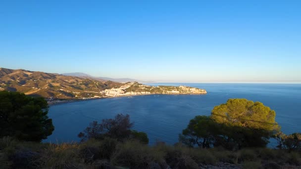 Paisaje Costero Mediterráneo Desde Cerro Gordo Herradura Andulasia Sur España — Vídeo de stock