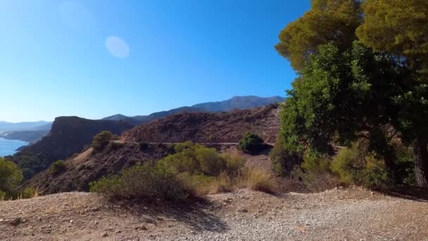 Földközi Tengeri Tengerparti Táj Cerro Gordo Herradura Andulasia Dél Spanyolország — Stock videók