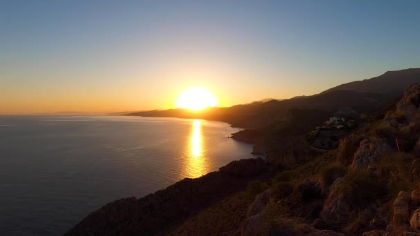 地中海海岸景观的时间差系列来自Cerro Gordo 西班牙南部安杜拉西亚拉赫拉杜拉 — 图库视频影像