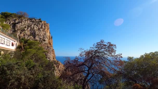 Středozemní Pobřežní Krajina Cerro Gordo Herradura Andulasia Jižní Španělsko — Stock video