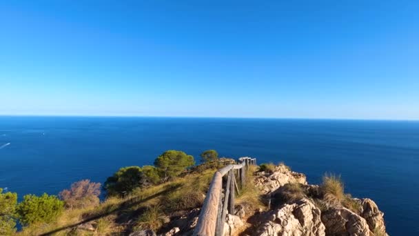 Mittelmeerküstenlandschaft Vom Cerro Gordo Aus Herradura Andulasia Südspanien — Stockvideo