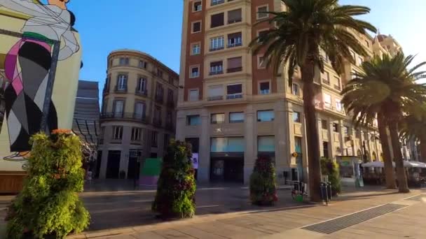 Малага Испания Августа 2023 Года Ворота Ферии Начале Улицы Лариос — стоковое видео