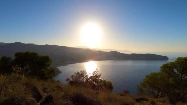 Ανατολή Ηλίου Πάνω Από Μεσόγειο Θάλασσα Από Cerro Gordo Herradura — Αρχείο Βίντεο