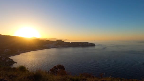 Alba Sul Mar Mediterraneo Cerro Gordo Herradura Andulasia Spagna Meridionale — Video Stock