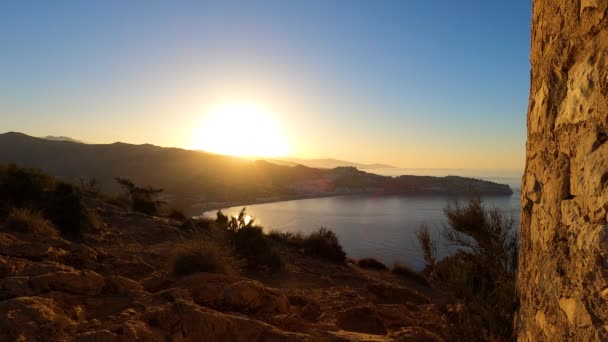 Sunrise Mediterranean Sea Cerro Gordo Herradura Andulasia Southern Spain — Stock Video