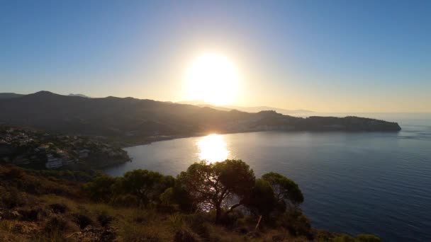 Matahari Terbit Atas Laut Mediterania Dari Cerro Gordo Herradura Andulasia — Stok Video