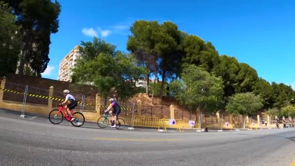 Benalmadena Espanha Maio 2023 Corridas Bicicleta Nas Ruas Costa Del — Vídeo de Stock