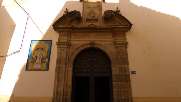 Malaga Spanya Ağustos 2023 Spanya Nın Malaga Kentindeki Tarihi Şehir — Stok video