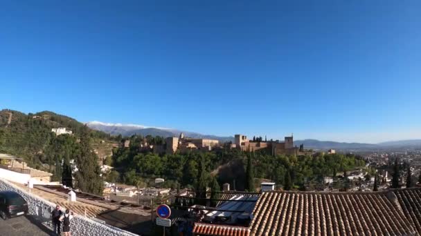 Granada Spanien April 2023 Blick Auf Die Antike Arabische Festung — Stockvideo