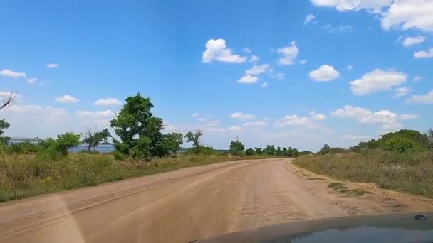 Сільська Дорога Полі Вздовж Лиману Тілігуль Україна — стокове відео