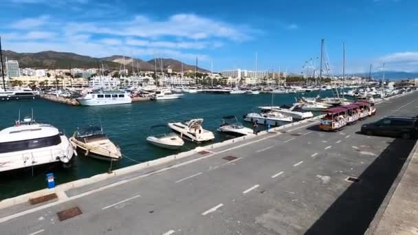 Benalmadena Hiszpania Wrzesień 2023 Przystań Jachtowa Lecie Rano Benalmadena Malaga — Wideo stockowe