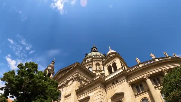 Budapest Ungern Juli 2023 Stefansbasilikan Romersk Katolsk Katedral För Att — Stockvideo