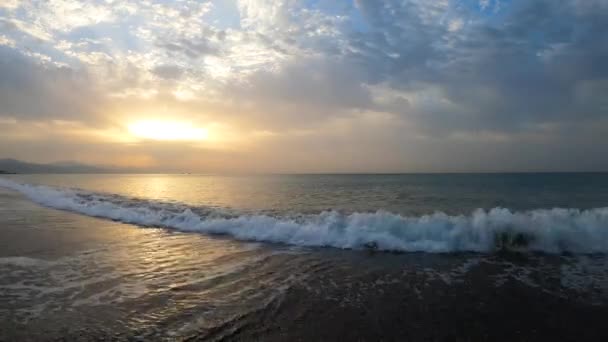 Восход Солнца Побережье Малаги Коста Дель Соль Испания — стоковое видео