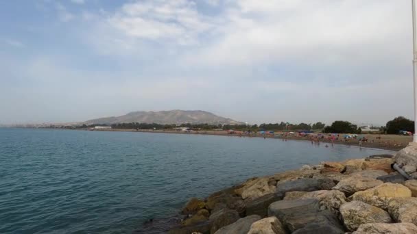 Malaga Hiszpania Lipiec 2023 Poranne Niebo Plaży Maladze Hiszpania Lipca — Wideo stockowe