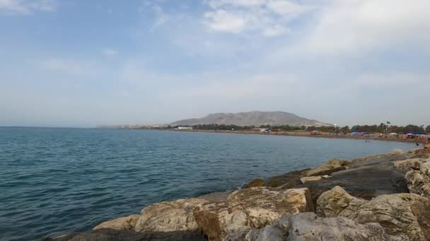 Malaga Hiszpania Lipiec 2023 Poranne Niebo Plaży Maladze Hiszpania Lipca — Wideo stockowe