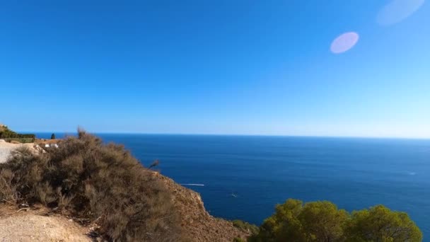 Pôr Sol Sobre Mar Mediterrâneo Cerro Gordo Herradura Andulasia Sul — Vídeo de Stock