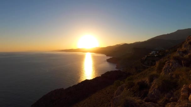 Zonsondergang Boven Middellandse Zee Vanaf Cerro Gordo Herradura Andulasia Zuid — Stockvideo