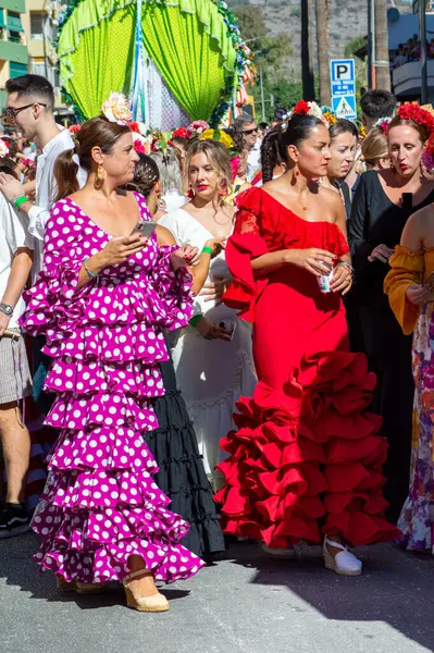 Torremolinos Spanyolország 2023 Szeptember Zarándokok Hagyományos San Miguel Romeria Fesztiválon — Stock Fotó