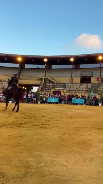 Torremolinos Hiszpania Wrzesień 2023 Pokaz Jeźdźców Targach San Miguel Torremolinos — Wideo stockowe