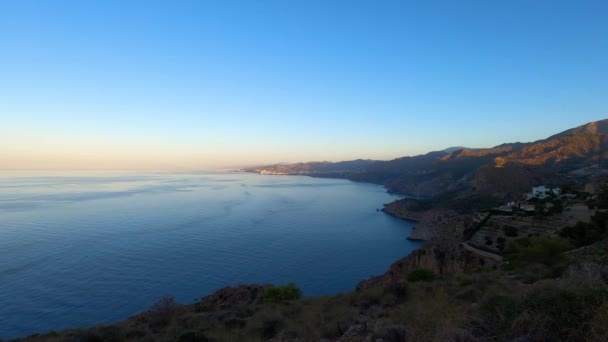Răsărit Peste Marea Mediterană Din Cerro Gordo Herradura Andulasia Spania — Videoclip de stoc
