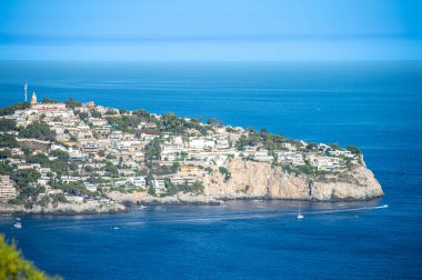 Cerro Gordo 'dan Akdeniz kıyı manzarası. La Herradura, Andulasia, Güney İspanya
