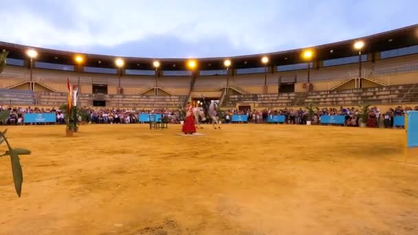 Торремолинос Испания Сентября 2023 Всадники Шоу Ярмарке Сан Мигель Торремолинос — стоковое видео