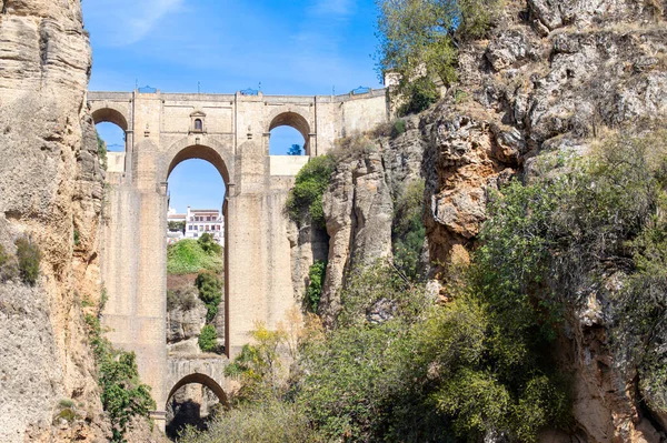 Ronda Spanien Oktober 2023 Blick Auf Die Puente Nuevo Brücke Stockbild