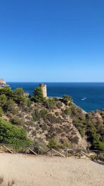 地中海沿岸景观来自Cerro Gordo 西班牙南部安杜拉西亚拉赫拉杜拉 — 图库视频影像