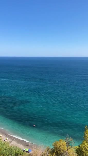 Μεσογειακό Παραθαλάσσιο Τοπίο Από Cerro Gordo Herradura Andulasia Νότια Ισπανία — Αρχείο Βίντεο
