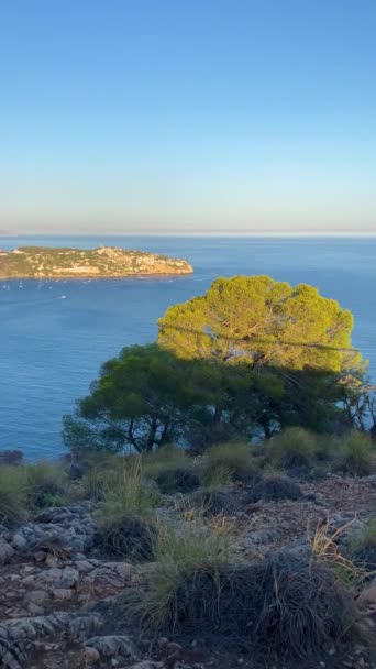 Μεσογειακό Παραθαλάσσιο Τοπίο Από Cerro Gordo Herradura Andulasia Νότια Ισπανία — Αρχείο Βίντεο
