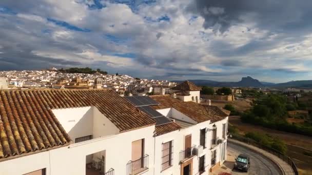 Antequera Ισπανια Σεπτεμβριου 2023 Πανοραμική Θέα Της Ιστορικής Ανδαλουσιανής Πόλης — Αρχείο Βίντεο