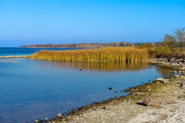 Kyiv Denizi üzerinde sonbahar manzarası